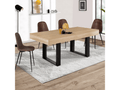 Table à manger rectangle phoenix 6 personnes bois et noir 160 cm - 1