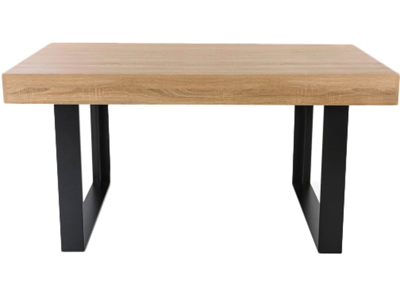 Table à manger rectangle phoenix 6 personnes bois et noir 160 cm - 2