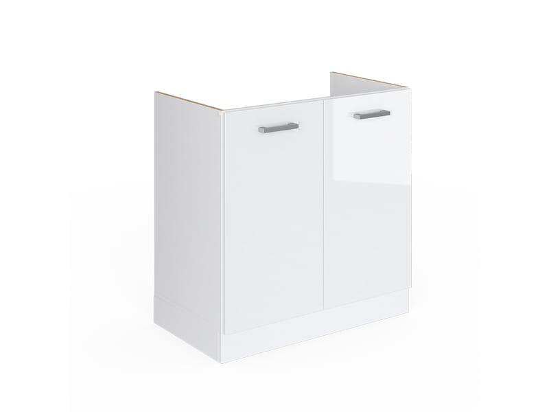 Vicco meuble bas pour lévier, blanc haute brillance, 80cm avec portes, sans pt - 2