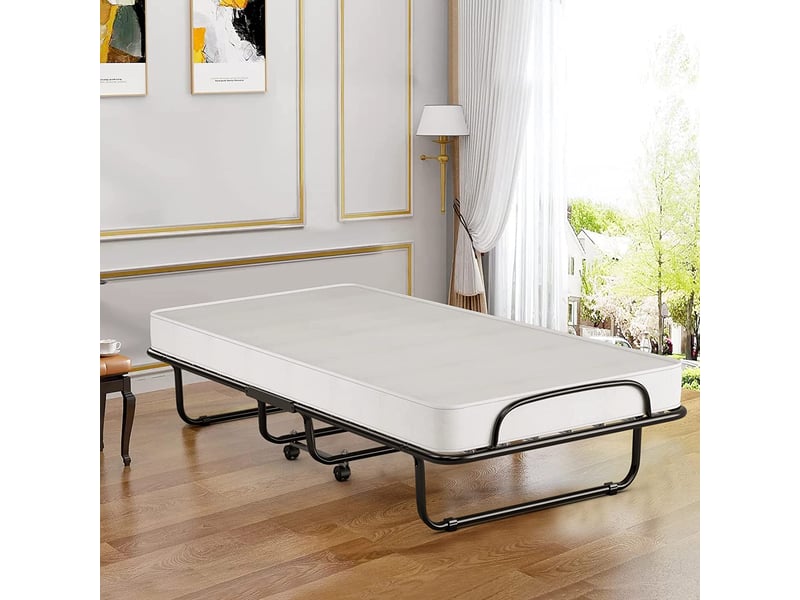 Lit pliant 80x190 cm Lit sur roulettes - 1