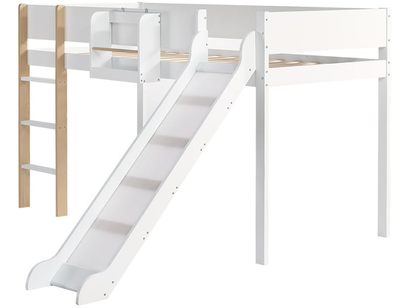 Lit mezzanine 90x200 cm coloris blanc - 2