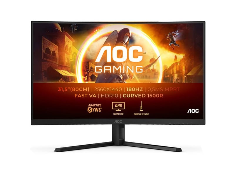 Écran gaming courbe aoc cq32g4ve 32'' qhd 180hz fast va noir - 2