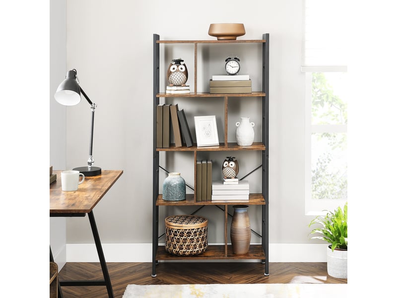Bibliotheque coloris bicolore 5 étagère(s) VASAGLE - 74 cm x 154 cm - 1