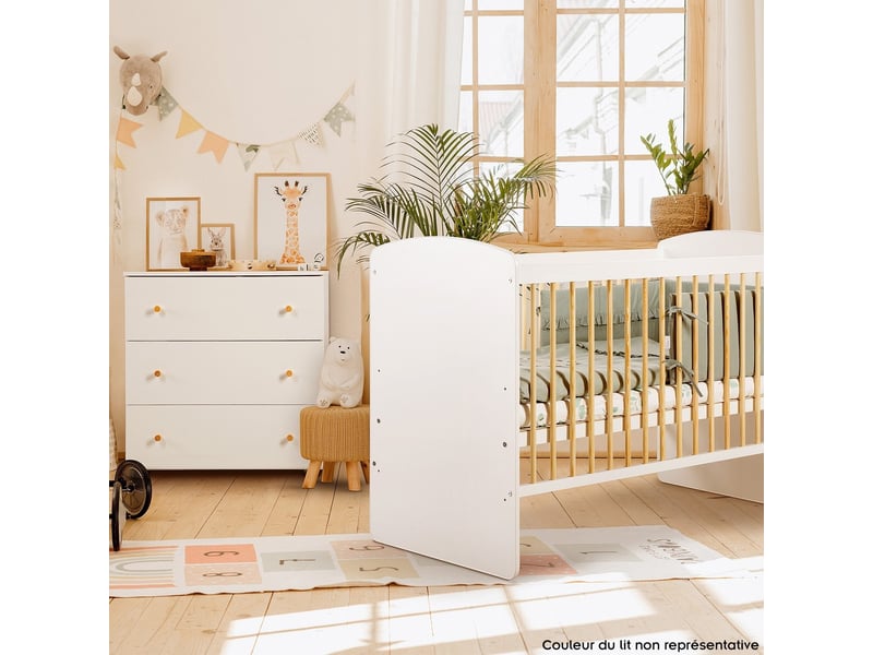 Karolina ii ensemble lit bébé 120x60 + commode à langer pin - 1