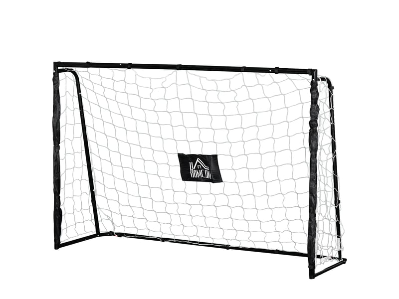 But de football - cage de foot - but futsal dim. 186l x 62l x 123h cm - châssis métal filet pe - piquets & outil inclus - noir - 2