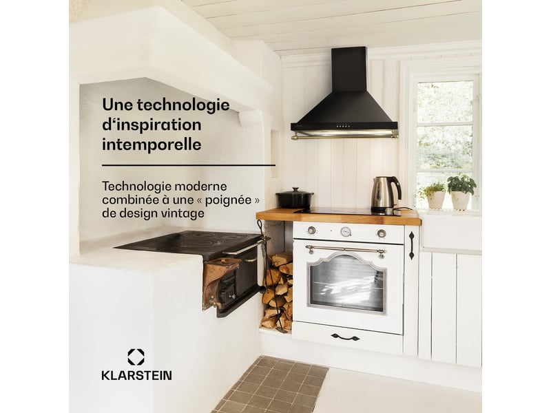 Hotte décorative Recyclage ou évacuation KLARSTEIN - 610 m³/h 60 cm - 1