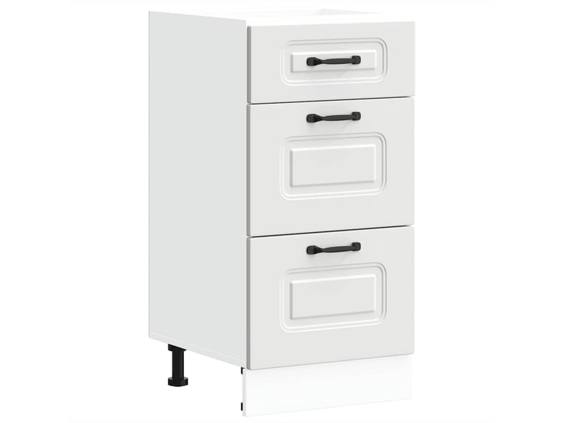 Armoire de cuisine, meuble rangement de cuisine kalmar blanc bois d'ingénierie ffd5801 - 1