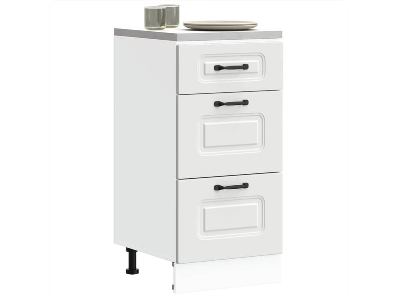Armoire de cuisine, meuble rangement de cuisine kalmar blanc bois d'ingénierie ffd5801 - 2