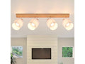 Nettlife 4 spots de plafond salon bois moderne e14 pivotants à 350°max.25w lampe écran en tissu pour chambre cuisine couloir (sans ampoule) - 1