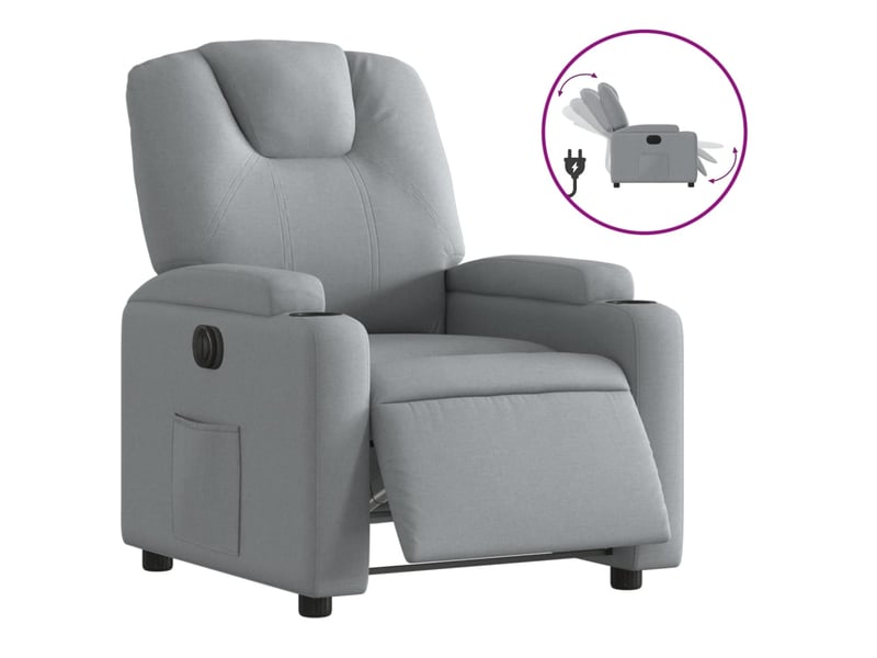 Fauteuil relax électrique VIDAXL Tissu gris - 2