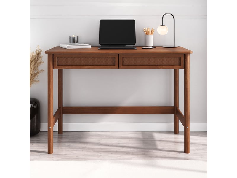 Bureau IDIMEX 110 cm coloris marron - 1