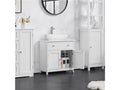 Meuble sous lavabo salle de bain armoire de rangement pour vasque 60 × 30 × 60 cm avec tiroir et 2 portes en mdf anti-humidité meuble de rangement blanc - 1
