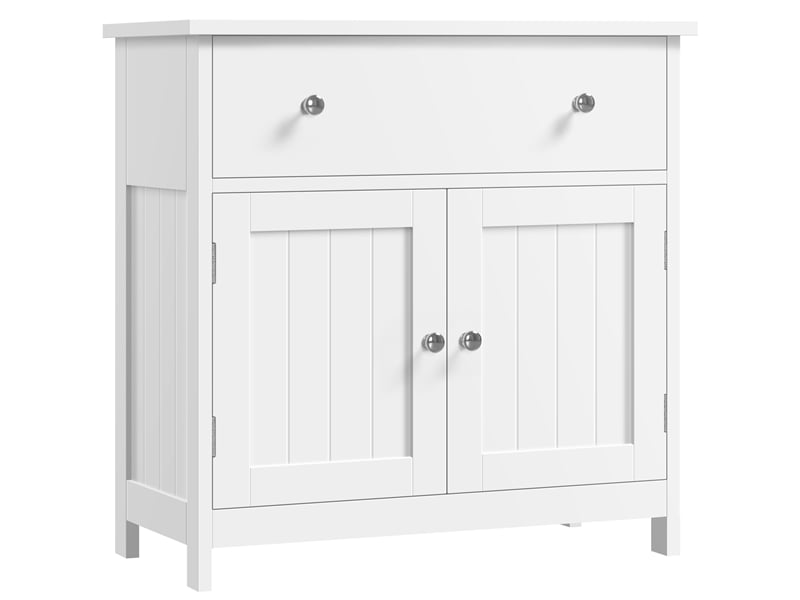 Meuble sous lavabo salle de bain armoire de rangement pour vasque 60 × 30 × 60 cm avec tiroir et 2 portes en mdf anti-humidité meuble de rangement blanc - 2