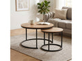 Lot de 2 tables basses gigognes rondes l70 cm - lenny - 1