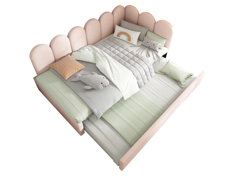 Lit banquette 90x200 cm MODERNLUXE coloris rose - 2
