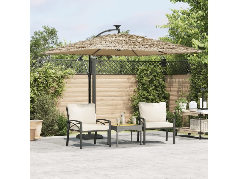 Vidaxl parasol de jardin avec mât en acier marron 269x269x235 cm - 1