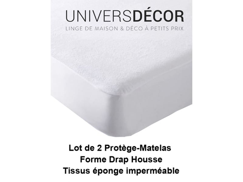 Lot de 2 protèges matelas imperméable, absorbant et anti-acariens 140 x 190 cm - 2