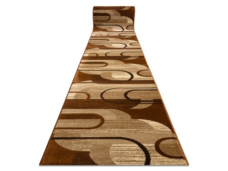 Tapis de couloir royal he405 géométrique marron crème 100cm 100x480 cm - 2