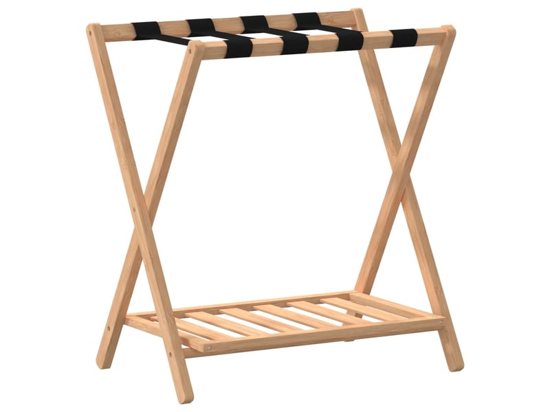 Vidaxl porte-bagages 68x38x58 cm bambou - 1