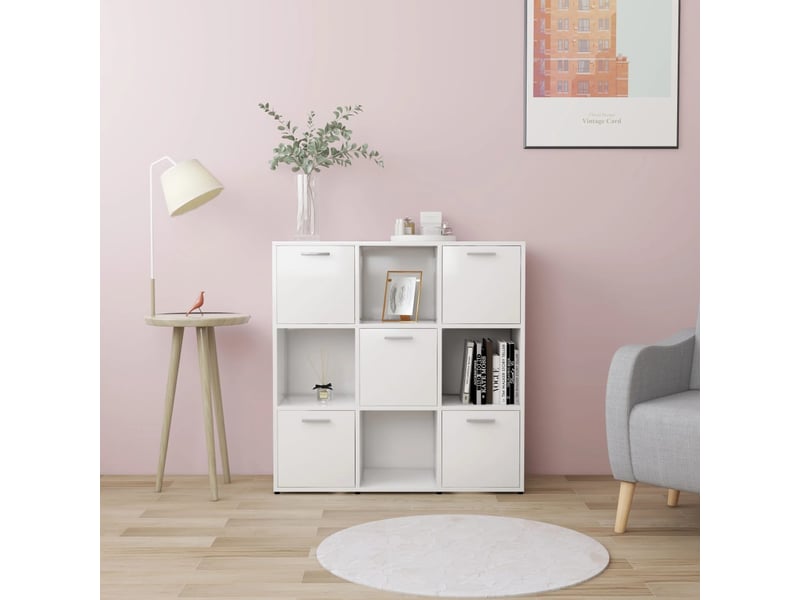 Bibliotheque coloris blanc - 90 cm x 90 cm - 1