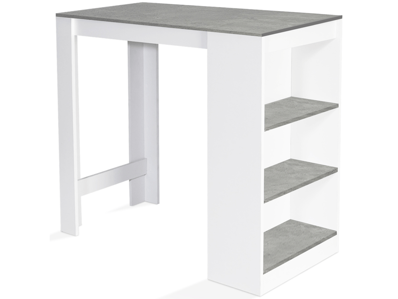 Table de bar barth 2 à 4 personnes bois blanc plateau effet béton - 2