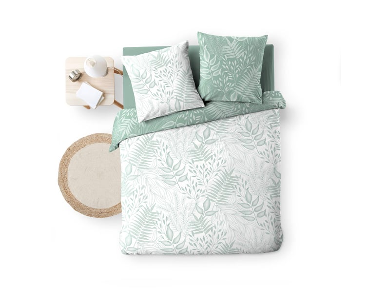 Parure de couette réversible 240 x 220 cm – coton 57 fils cassia sauge - 2