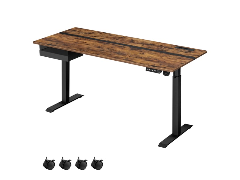 Bureau VASAGLE 160 cm coloris marron - 2