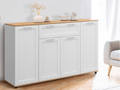 Buffet 4 porte(s) 1 tiroir(s) ID MARKET - 140 cm coloris blanc - 1