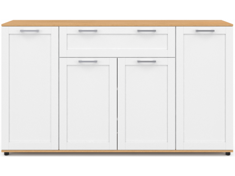 Buffet 4 porte(s) 1 tiroir(s) ID MARKET - 140 cm coloris blanc - 2