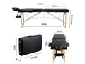 Table de massage portable pliable à 2 zones charge 250 kg en bois hêtre - 1