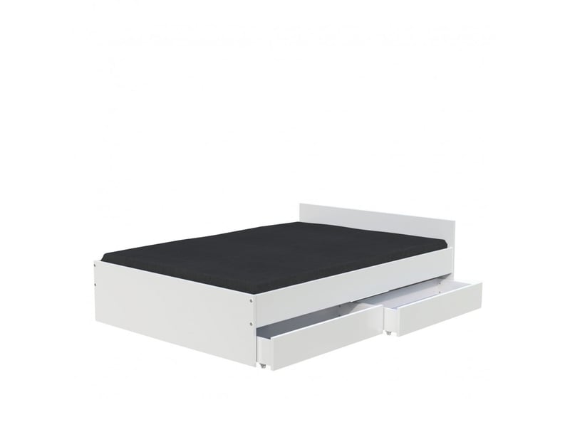 Lit 2 places 140x190 cm LE QUAI DES AFFAIRES 22669 coloris blanc - 1