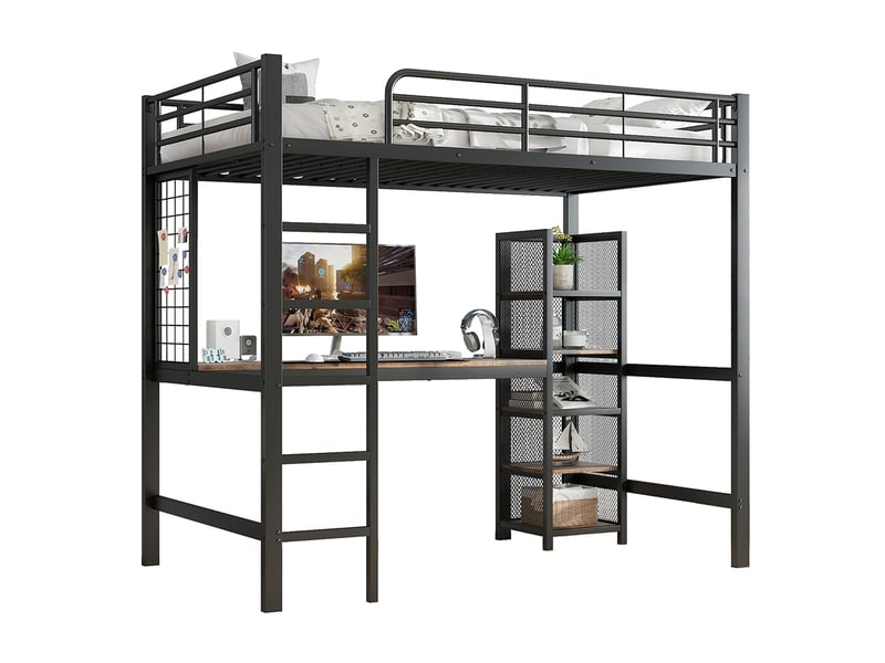 Lit mezzanine 90x200 cm SWEIKO coloris noir - 2