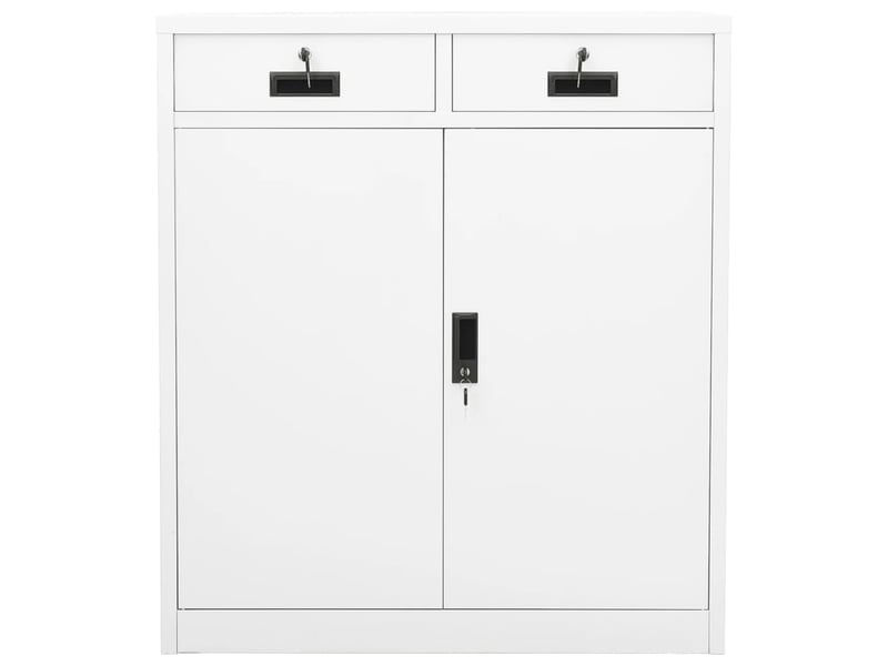 Armoire de bureau | armoire de rangement de dossiers | meuble de fichier blanc 90x40x102 cm acier - 2