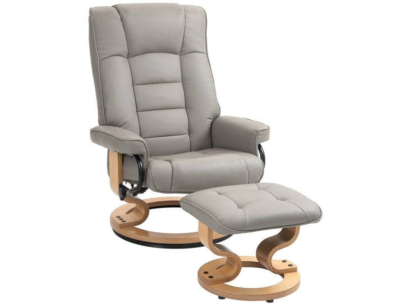 Fauteuil relax manuel 839-961V81GY SANS MARQUE Tissu / Simili gris - 1