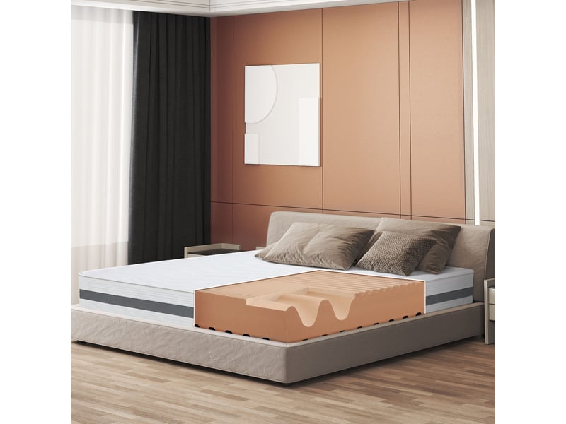 Matelas 160x200 cm THE WHITE STONE BASICH25-160X200X25 Mousse soutien Ferme épaisseur 25 cm - 1
