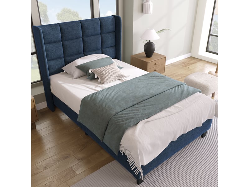 Lit simple 90x200 cm WISHDOR coloris bleu - 1