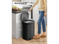 Songmics poubelle de cuisine, 50l, poubelle à pédale en métal avec couvercle, grande et haute, noir - 1