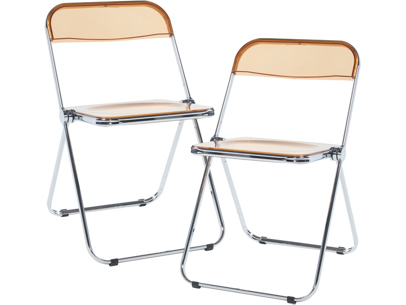 Lot de 2 chaises pliantes pornainen 74 x 46 x 47 cm orange transparent [en.casa] - 2