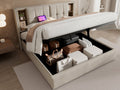 Lit coffre 140x200 cm coloris beige - 1