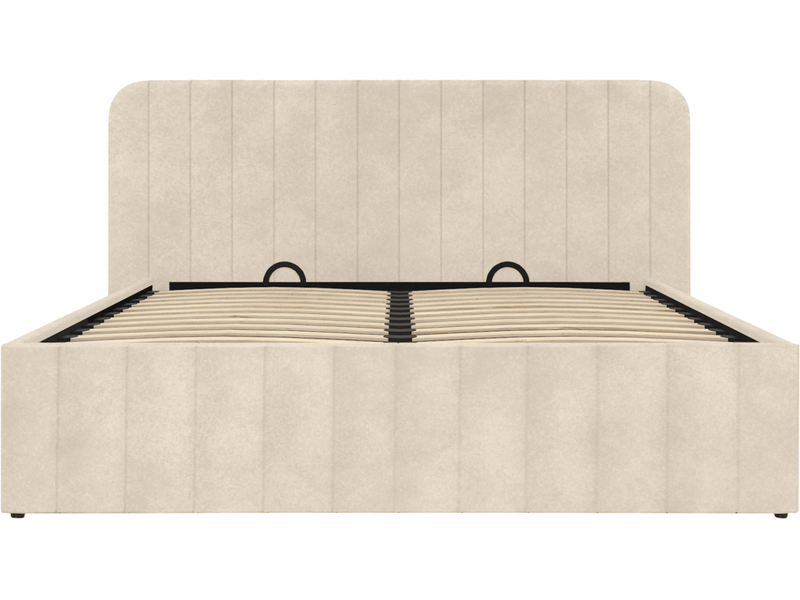 Lit coffre 140x190 cm ID MARKET coloris beige - 2