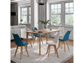 Lot de 6 chaises scandinaves sara mix color bleu canard x3 et blanc x3 - 1