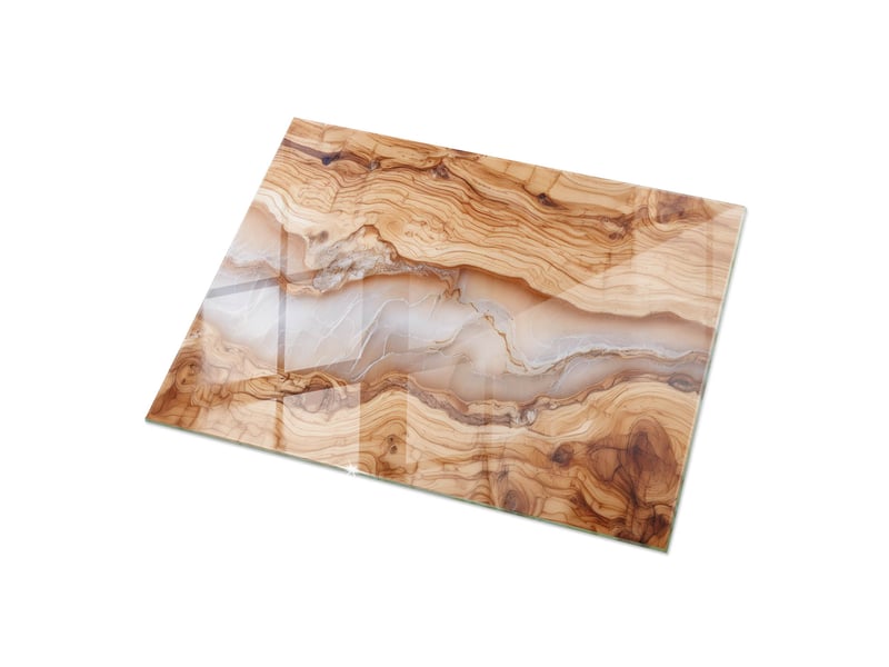 Plateau de table 120x80 cm bois naturel avec détails en résine - 2