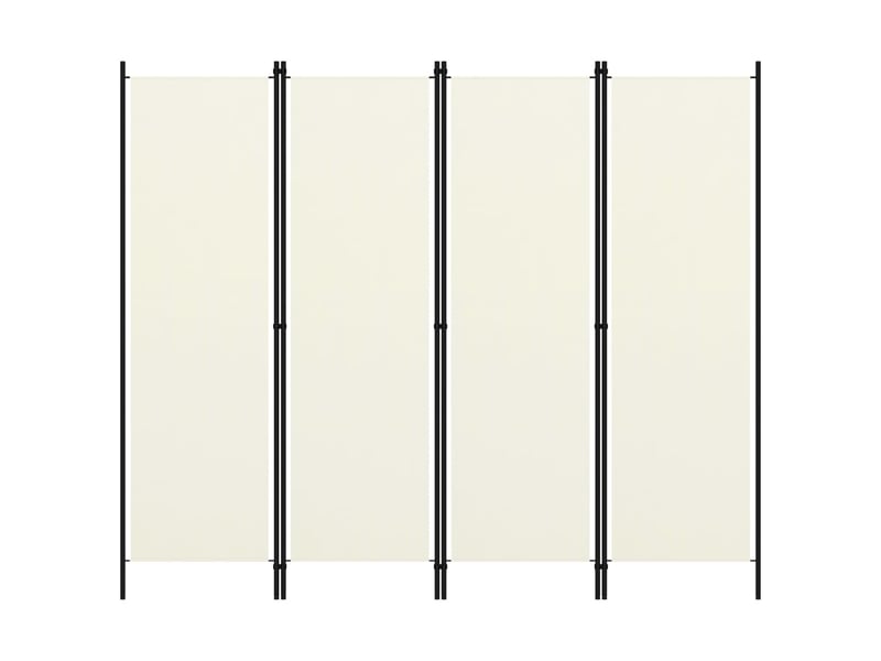 Paravent, cloison de séparation 4 panneaux blanc crème 200x180 cm efe55789 - 1