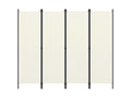 Paravent, cloison de séparation 4 panneaux blanc crème 200x180 cm efe55789 - 1