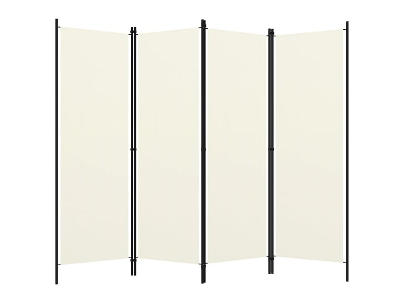 Paravent, cloison de séparation 4 panneaux blanc crème 200x180 cm efe55789 - 2