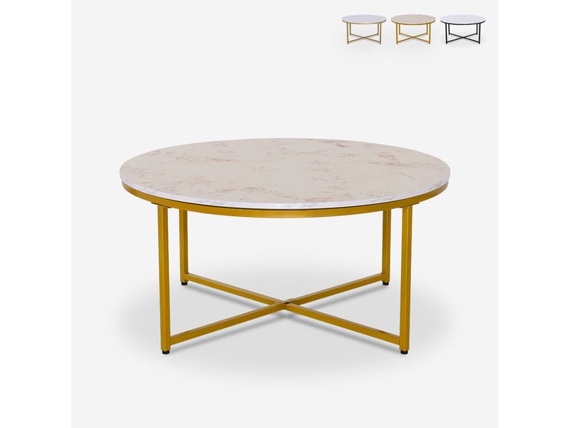 Table basse rond(e) coloris doré AHD AMAZING HOME DESIGN - 2