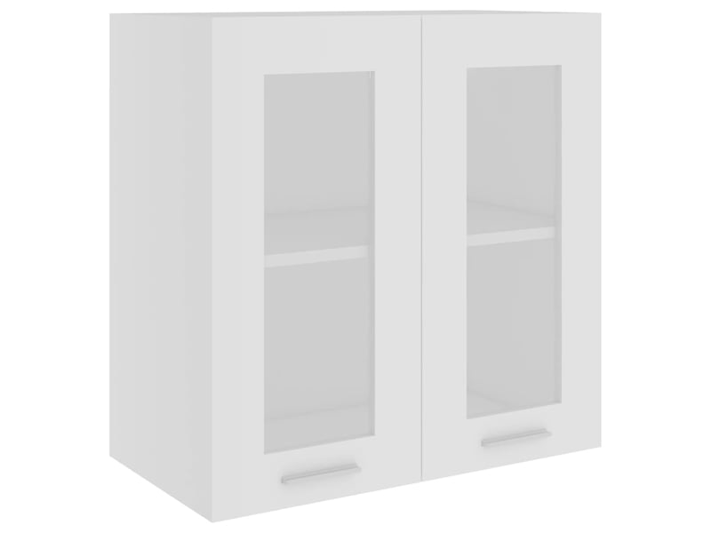 Meuble haut de cuisine - armoire de cuisine en verre blanc 60x31x60 cm fr1701 - 2