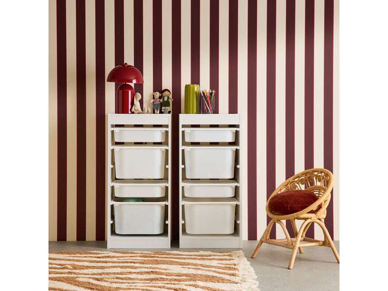 Meuble de rangement enfant 4 bacs de rangement. 41.5 x 30 x 89cm (lot de 2) blanc - 1