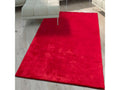 Tapis chambre 140x200 lyn10 lavable rouge uni, tapis shaggy à longs poils - 1