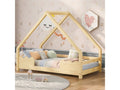 Lit cabane 90x200 cm MERAX lit enfant naturel coloris naturel - 1